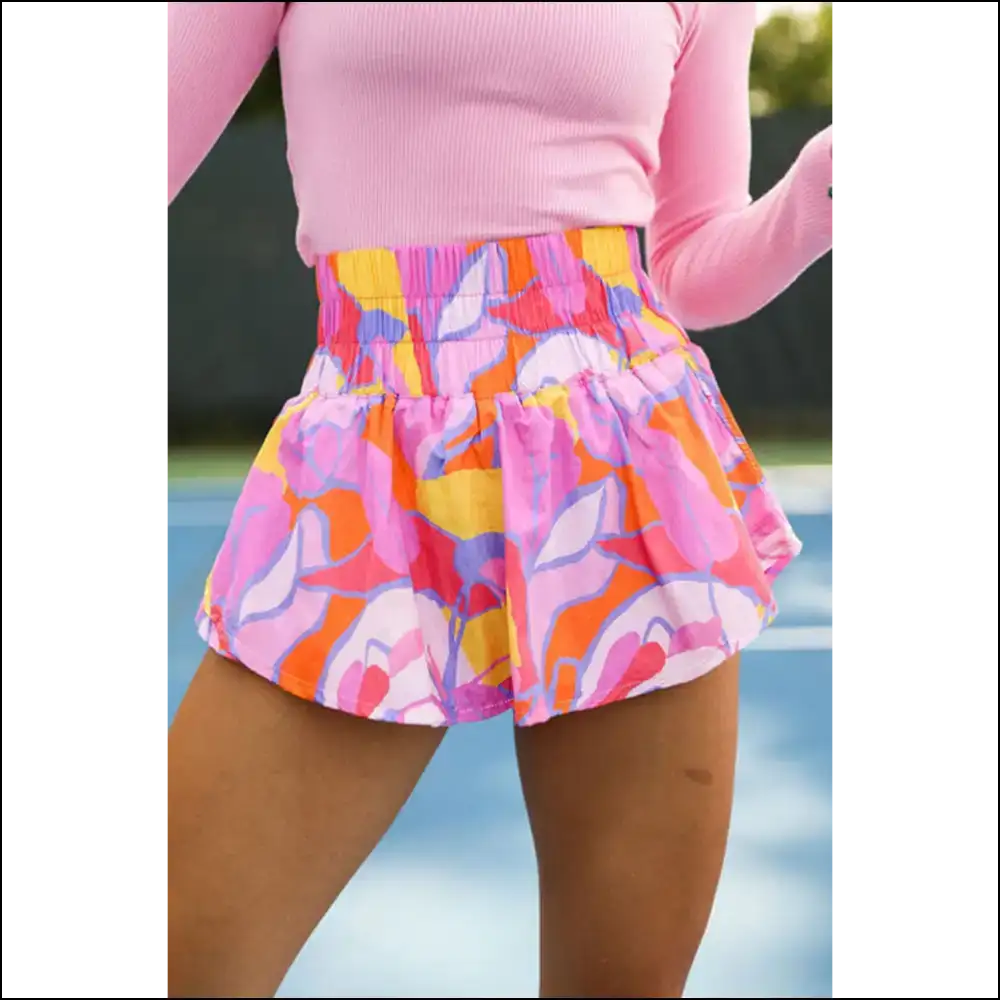 Green Abstract Flared Shorts: Leg Day? More Like Legend-ary! ✨ Needful Things - Purple / s - Shorts on Sale Worldwide Shipping