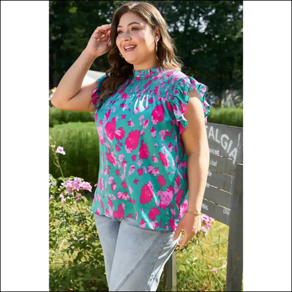 Green Abstract Print: so Bold It’s Practically Illegal 💚 - Plus Size Tops on Sale Worldwide Shipping