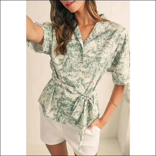Green Boho Abstract: Shirt so Good It’s Practically Therapy ✨ Needful Things - s - Blouses on Sale Worldwide Shipping