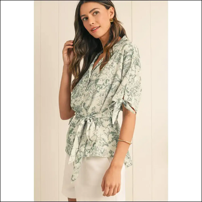 Green Boho Abstract: Shirt so Good It’s Practically Therapy ✨ Needful Things - Blouses on Sale Worldwide Shipping