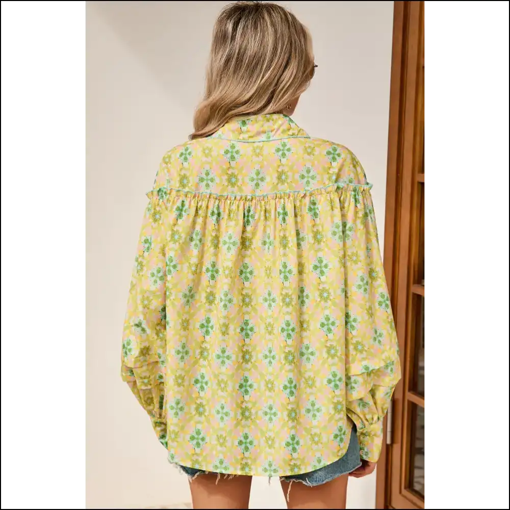 Green Boho Floral Frill: so Comfy You’ll Forget Pants Exist 💚 Needful Things - Blouses on Sale Worldwide Shipping