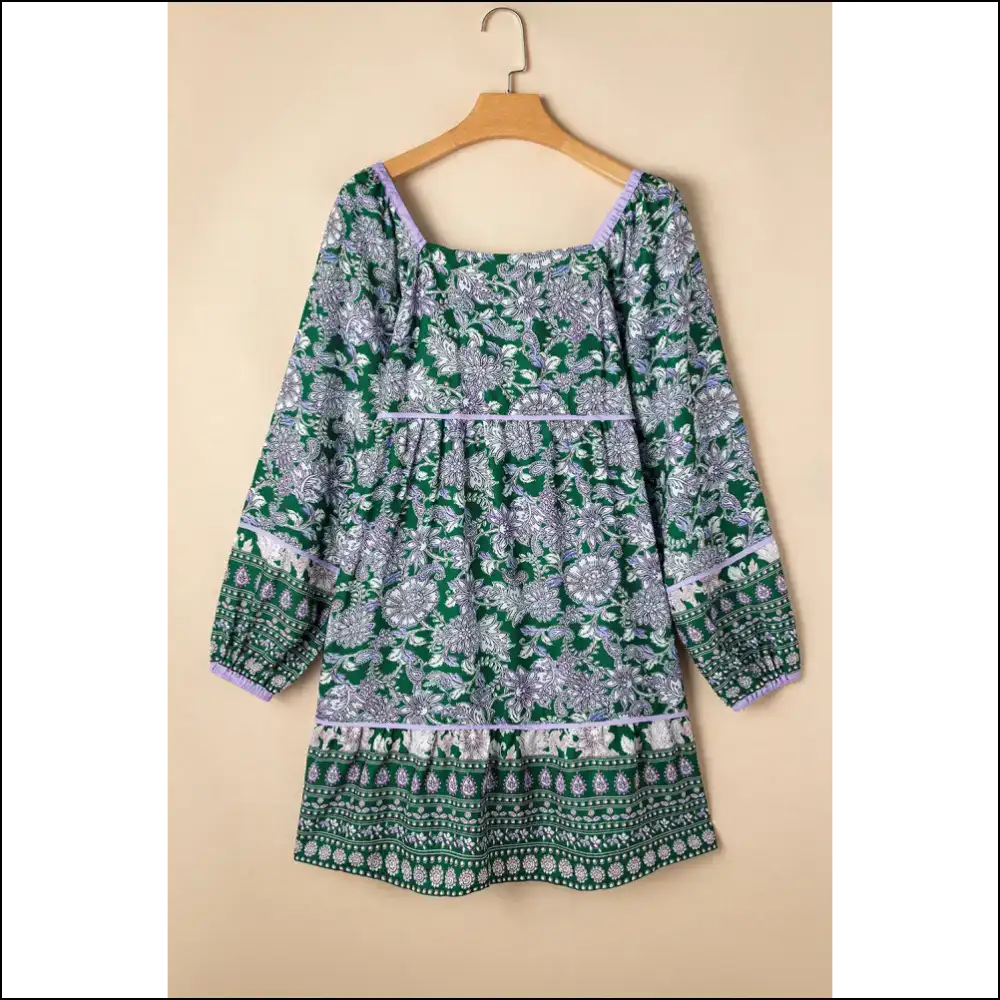 Green Floral Goddess Dress: Bubble Sleeves & Zero Regrets Needful Things 👗✨ - Short Dresses on Sale Worldwide Shipping