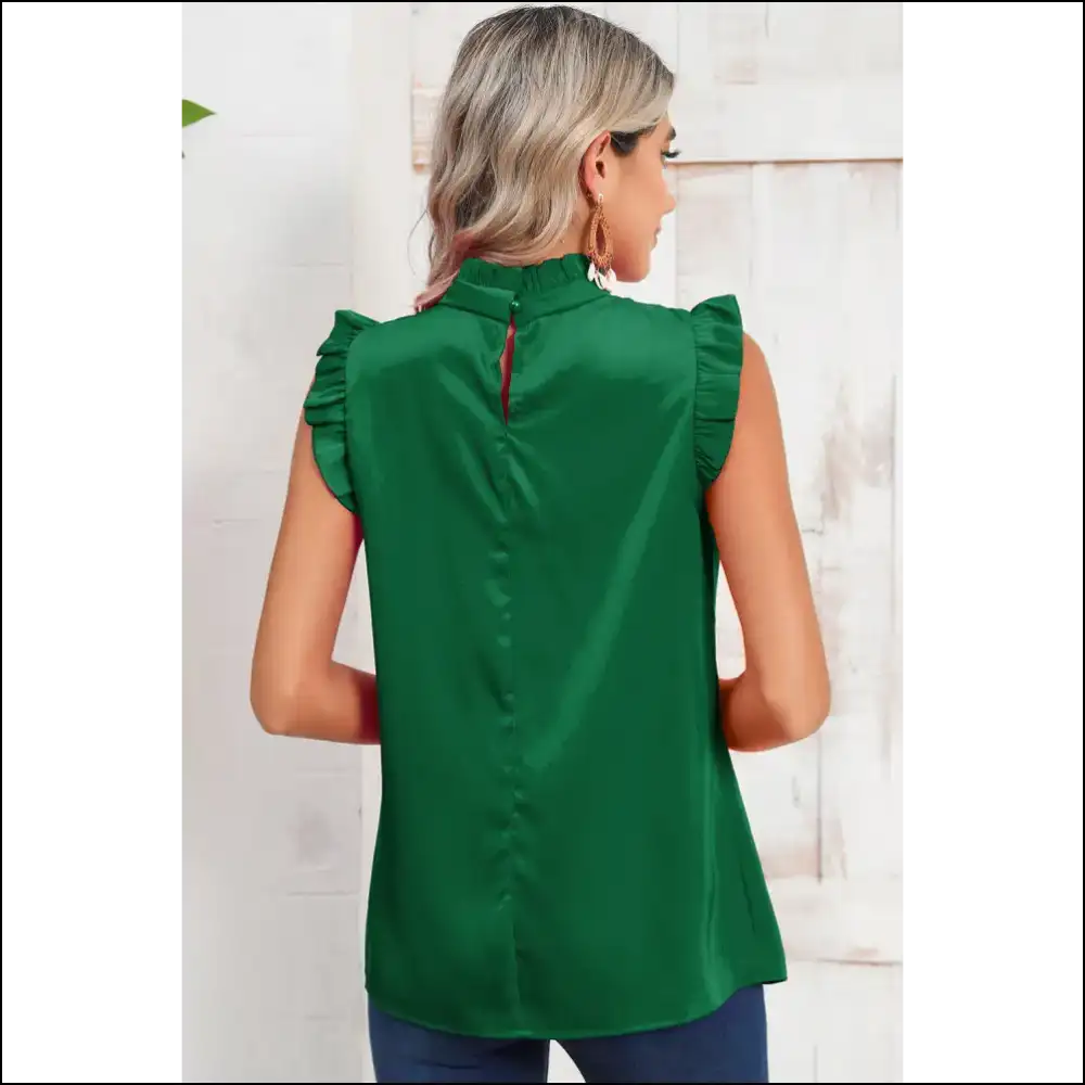 Green Frilled Trim: Prepare for Alien Invasion Fabulous! 👽 Needful Things - Sleeveless Shirts Tank Tops on Sale Worldwide Shipping