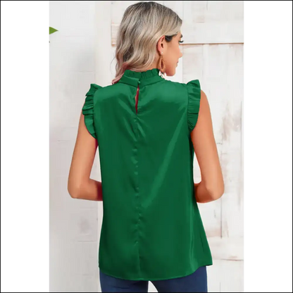 Green Frilled Trim: Prepare for Alien Invasion Fabulous! 👽 Needful Things - Sleeveless Shirts Tank Tops on Sale Worldwide Shipping