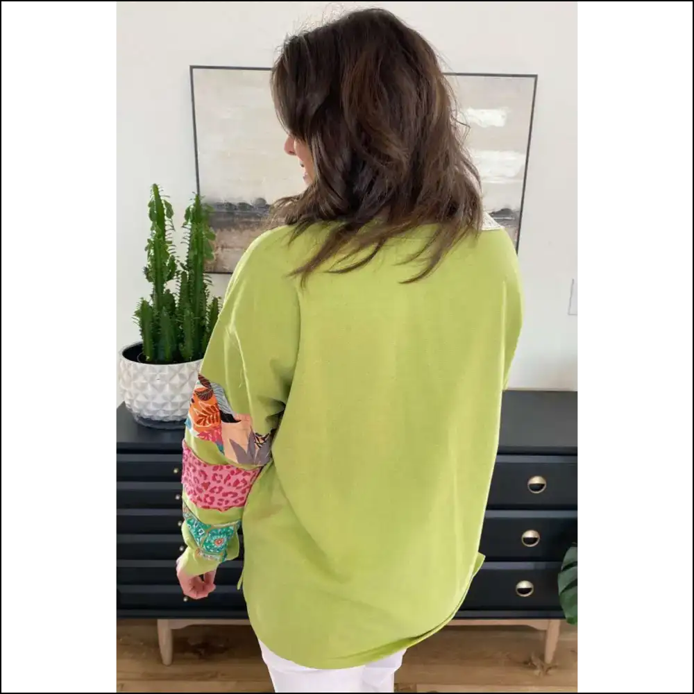 Green Leopard Patchwork: so Comfy It’s Practically Legal 🐆 Needful Things - Plus Size Tops on Sale Worldwide Shipping