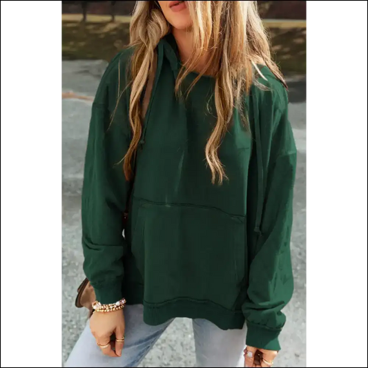 Green Quilted Kangaroo Pocket: Cozy and Ready to Conquer! Needful Things 😎 - Blackish / s - Sweatshirts & Hoodies on Sale Worldwide Shipping