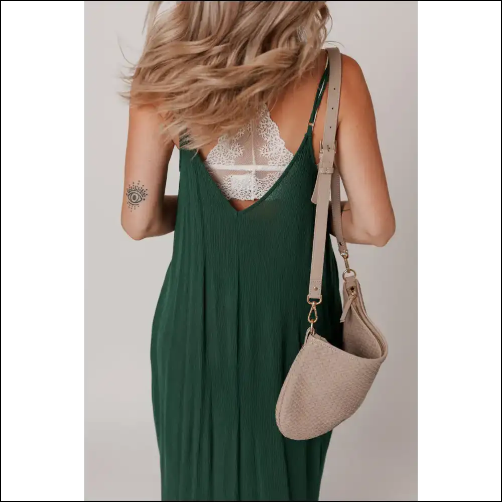 Green Spaghetti Strap Maxi Dress: Runway Queen 👑 Needful Things - Dresses on Sale Worldwide Shipping