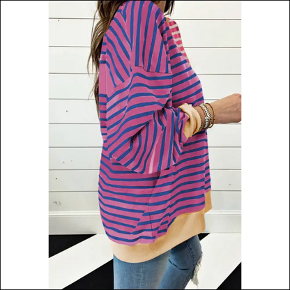 Green Stripe Colorblock: so Cozy It’s Illegal 😜 - Sweatshirts & Hoodies on Sale Worldwide Shipping