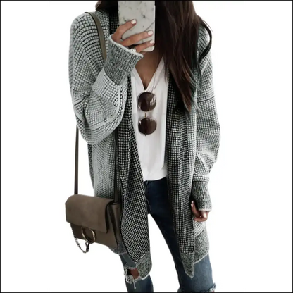Grey Plaid Contrast Cardigan: so Comfy It’s Almost Illegal! 😈 Needful Things - Black / s - Cardigans on Sale Worldwide Shipping