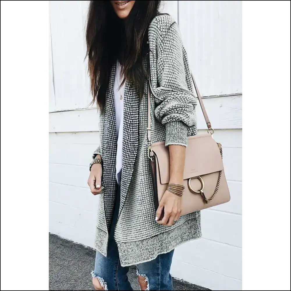 Grey Plaid Contrast Cardigan: so Comfy It’s Almost Illegal! 😈 Needful Things - Cardigans on Sale Worldwide Shipping