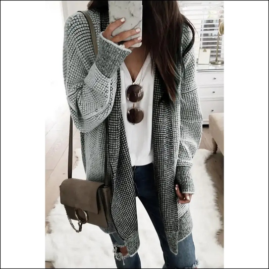Grey Plaid Contrast Cardigan: so Comfy It’s Almost Illegal! 😈 Needful Things - Gray / s - Cardigans on Sale Worldwide Shipping
