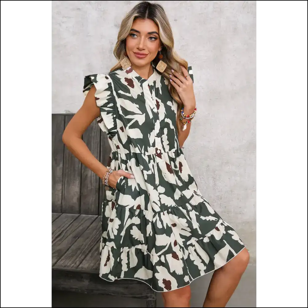 Groovy Baby! Needful Things Retro Floral Tiered Mini Dress 🌼 - Short Dresses on Sale Worldwide Shipping
