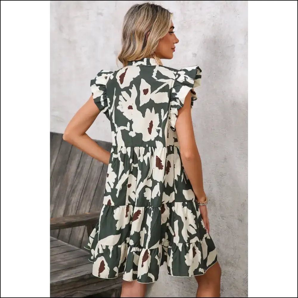 Groovy Baby! Needful Things Retro Floral Tiered Mini Dress 🌼 - Short Dresses on Sale Worldwide Shipping