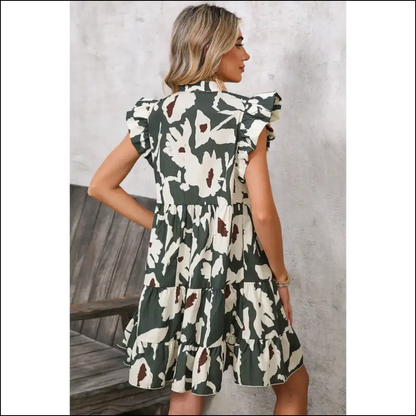 Groovy Baby! Needful Things Retro Floral Tiered Mini Dress 🌼 - Short Dresses on Sale Worldwide Shipping