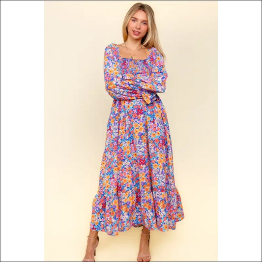 Chic Floral Flounce Sleeve Dress - Lavender / s - Dresses on Sale Worldwide Shipping