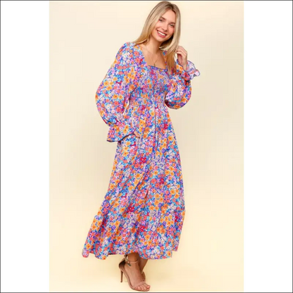 Chic Floral Flounce Sleeve Dress - Dresses on Sale Worldwide Shipping