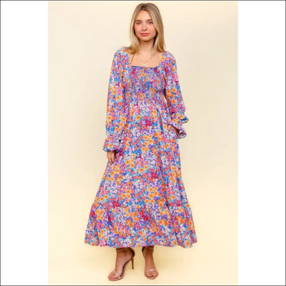 Chic Floral Flounce Sleeve Dress - Dresses on Sale Worldwide Shipping