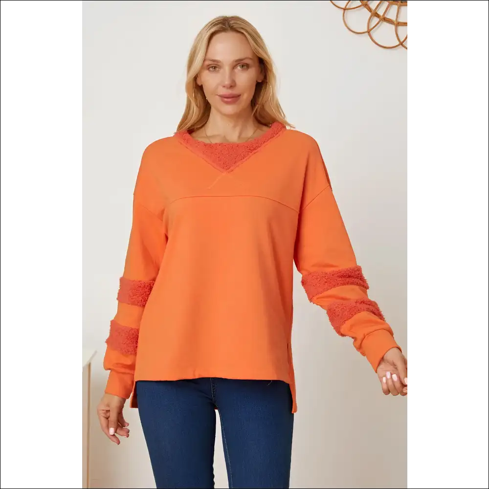 Chic High-low Round Neck Long Sleeve Sweatshirt - Sweatshirts & Hoodies on Sale Worldwide Shipping