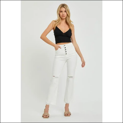 High Rise Button Fly Jeans: Because your Wardrobe Deserves a Bff! 👖💃 - Jeans on Sale Worldwide Shipping