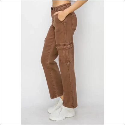 High Rise Cargo Jeans: Because your Curves Deserve a Peak Performance! 😂 - Jeans on Sale Worldwide Shipping