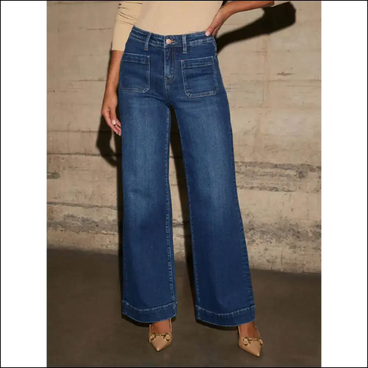 High Rise Happiness: Unlock your Inner Chic with Wide Leg Wonder! 😂👖✨ - Medium / s - Jeans on Sale Worldwide Shipping