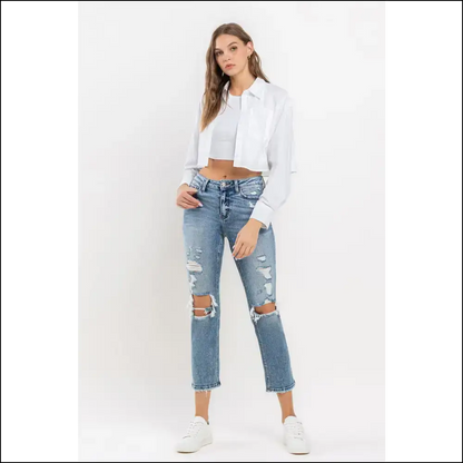 High Rise Slim Straight Jeans: Because Even your Pants Deserve a Glow-up! 😎✨ - Jeans on Sale Worldwide Shipping