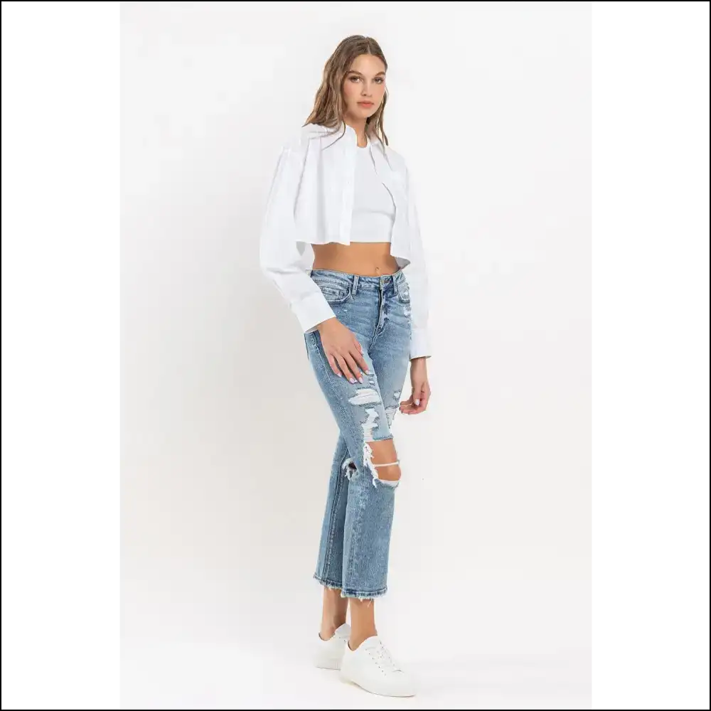 High Rise Slim Straight Jeans: Because Even your Pants Deserve a Glow-up! 😎✨ - Jeans on Sale Worldwide Shipping