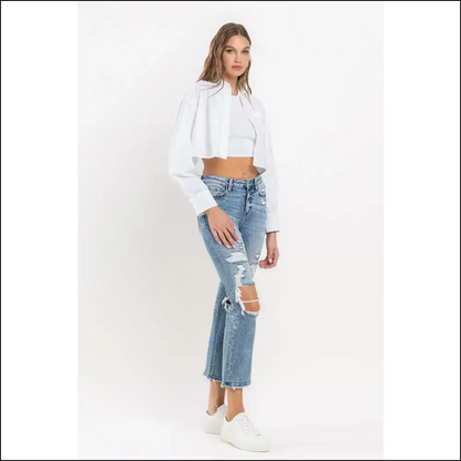 High Rise Slim Straight Jeans: Because Even your Pants Deserve a Glow-up! 😎✨ - Jeans on Sale Worldwide Shipping
