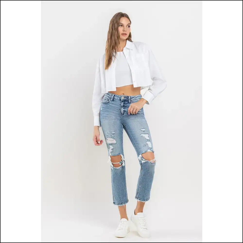 High Rise Slim Straight Jeans: Because Even your Pants Deserve a Glow-up! 😎✨ - Jeans on Sale Worldwide Shipping