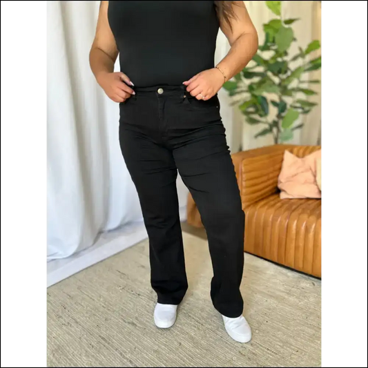 High Rise Straight Tummy Control Jeans: Hugs your Waist Better than Grandma! 😄 - Black / 22w - Jeans on Sale Worldwide Shipping