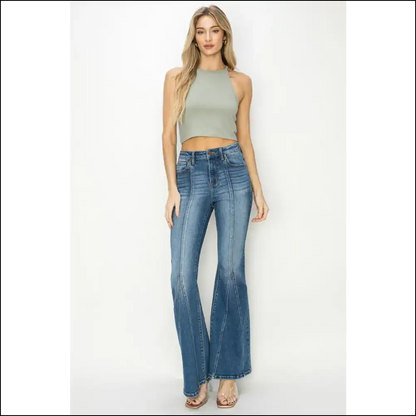High Rise to Heaven: Risen Flare Jeans for your Vintage Vibes 🎉 - on Sale Worldwide Shipping