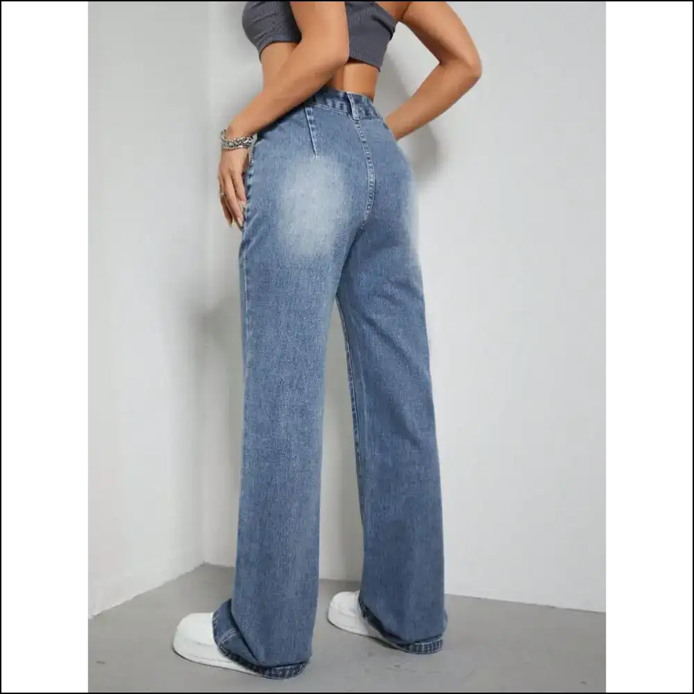 High Rise Wide Leg Jeans: Because Comfort Should Always be Chic 😎👖 - Jeans on Sale Worldwide Shipping