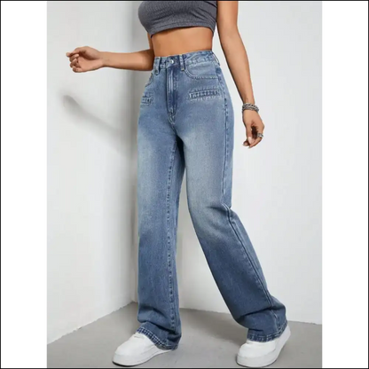High Rise Wide Leg Jeans: Because Comfort Should Always be Chic 😎👖 - Jeans on Sale Worldwide Shipping