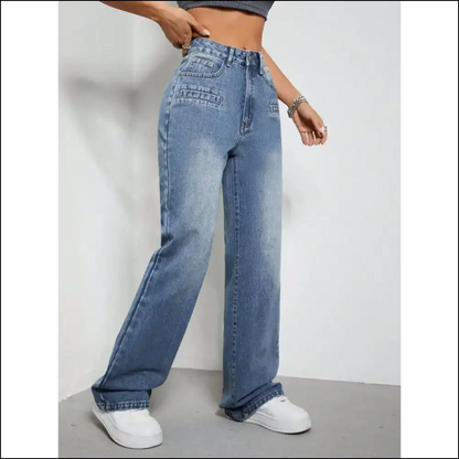 High Rise Wide Leg Jeans: Because Comfort Should Always be Chic 😎👖 - Jeans on Sale Worldwide Shipping