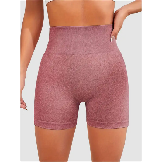 High Waist Active Shorts - Elevate your Style - Dusty Pink / s - on Sale Worldwide Shipping