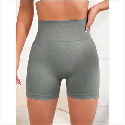 High Waist Active Shorts - Elevate your Style - Gray / s - on Sale Worldwide Shipping