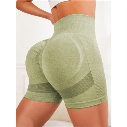 High Waist Active Shorts - Elevate your Style - Sage / m - on Sale Worldwide Shipping