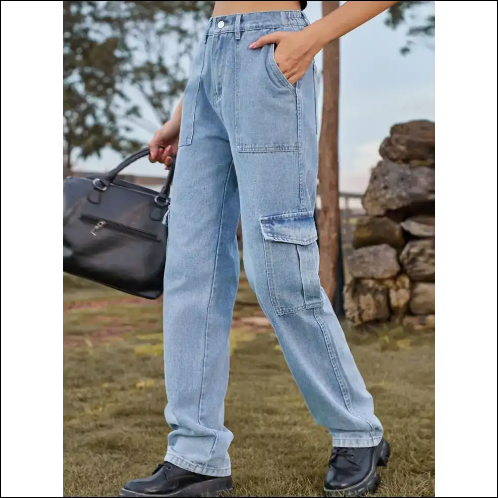 High Waist Cargo Jeans: for when your Curves Need a Commanding Officer! 🚀 - Jeans on Sale Worldwide Shipping