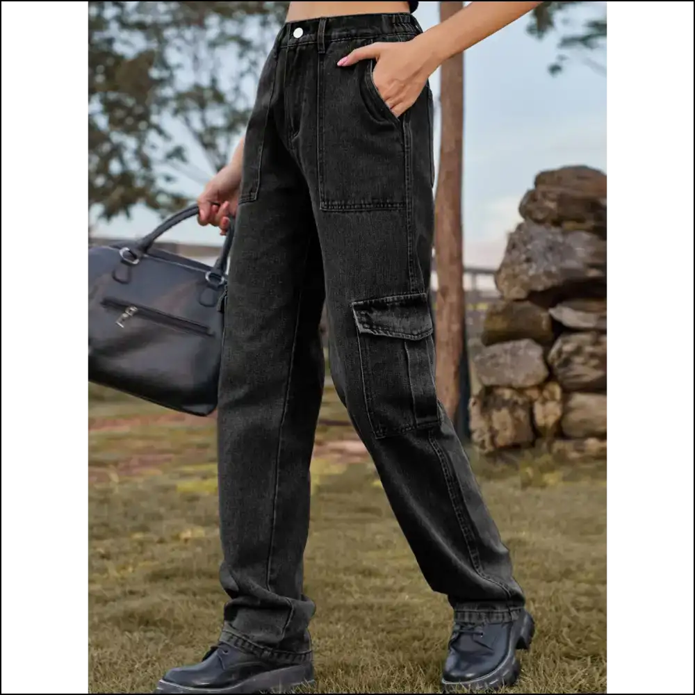 High Waist Cargo Jeans: for when your Curves Need a Commanding Officer! 🚀 - Jeans on Sale Worldwide Shipping