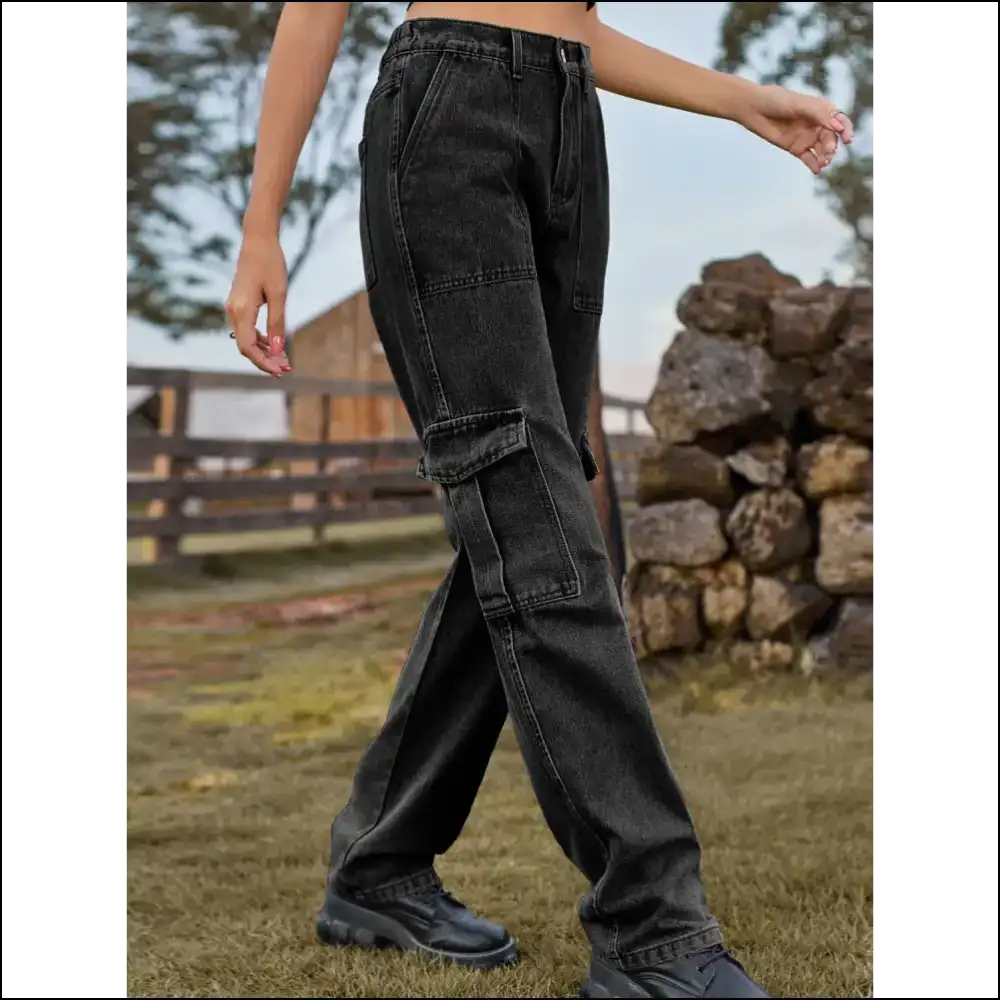 High Waist Cargo Jeans: for when your Curves Need a Commanding Officer! 🚀 - Jeans on Sale Worldwide Shipping