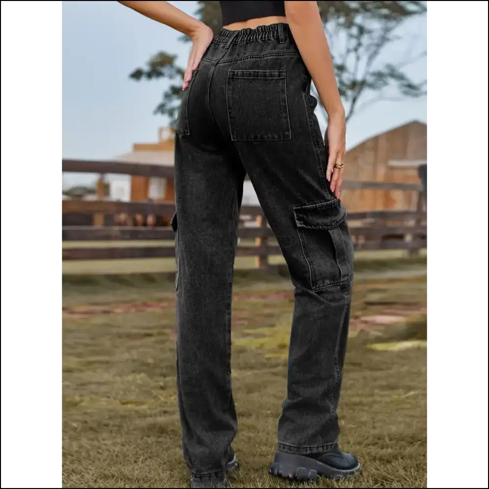 High Waist Cargo Jeans: for when your Curves Need a Commanding Officer! 🚀 - Jeans on Sale Worldwide Shipping