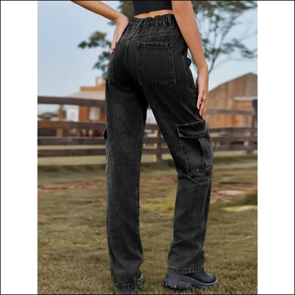 High Waist Cargo Jeans: for when your Curves Need a Commanding Officer! 🚀 - Jeans on Sale Worldwide Shipping