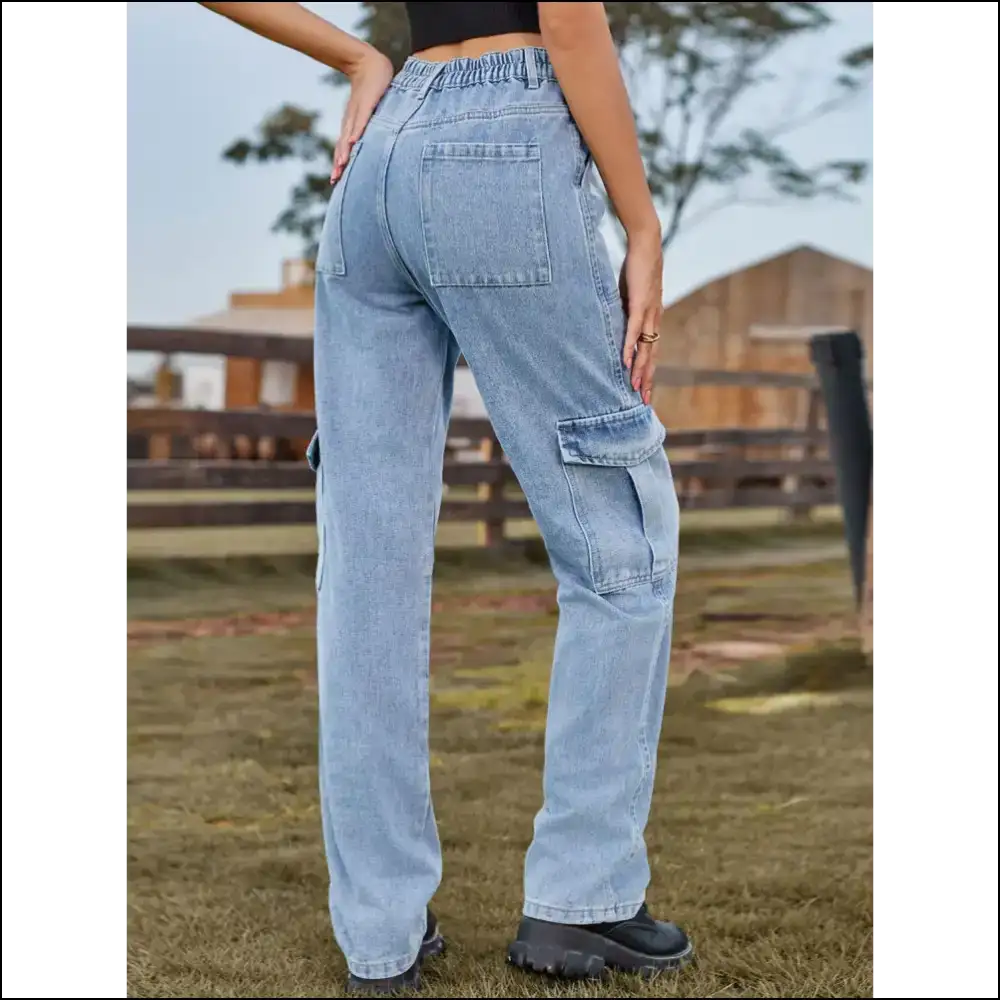 High Waist Cargo Jeans: for when your Curves Need a Commanding Officer! 🚀 - Jeans on Sale Worldwide Shipping