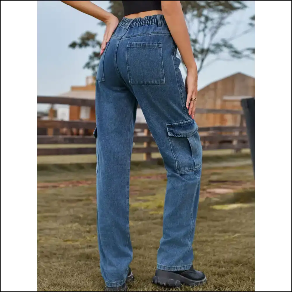 High Waist Cargo Jeans: for when your Curves Need a Commanding Officer! 🚀 - Jeans on Sale Worldwide Shipping