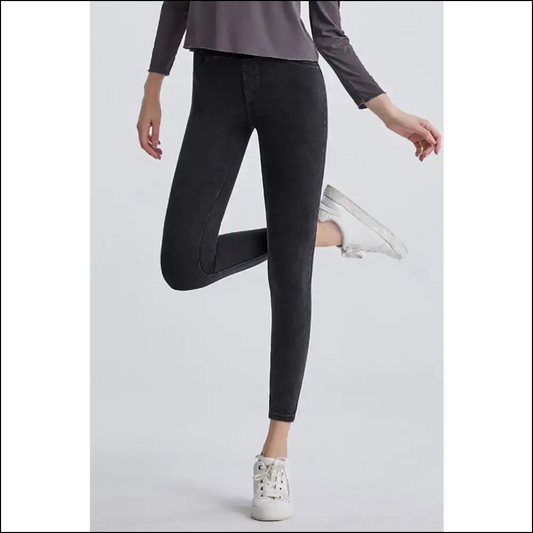 High Waist Cropped Jeans: Because Fabulousness is a Full-time Job! 😂✨ - Dark Gray / s - Jeans on Sale Worldwide Shipping