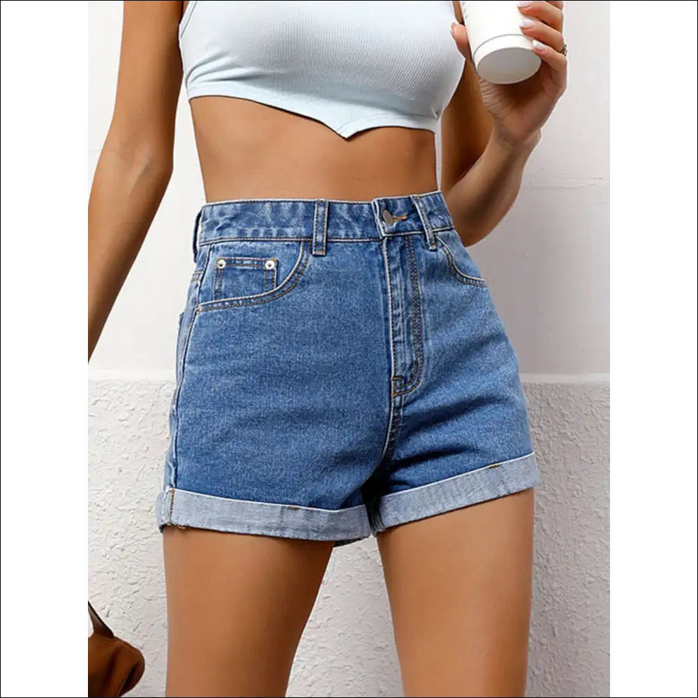 High Waist Denim Shorts for Trendy Women - on Sale Worldwide Shipping