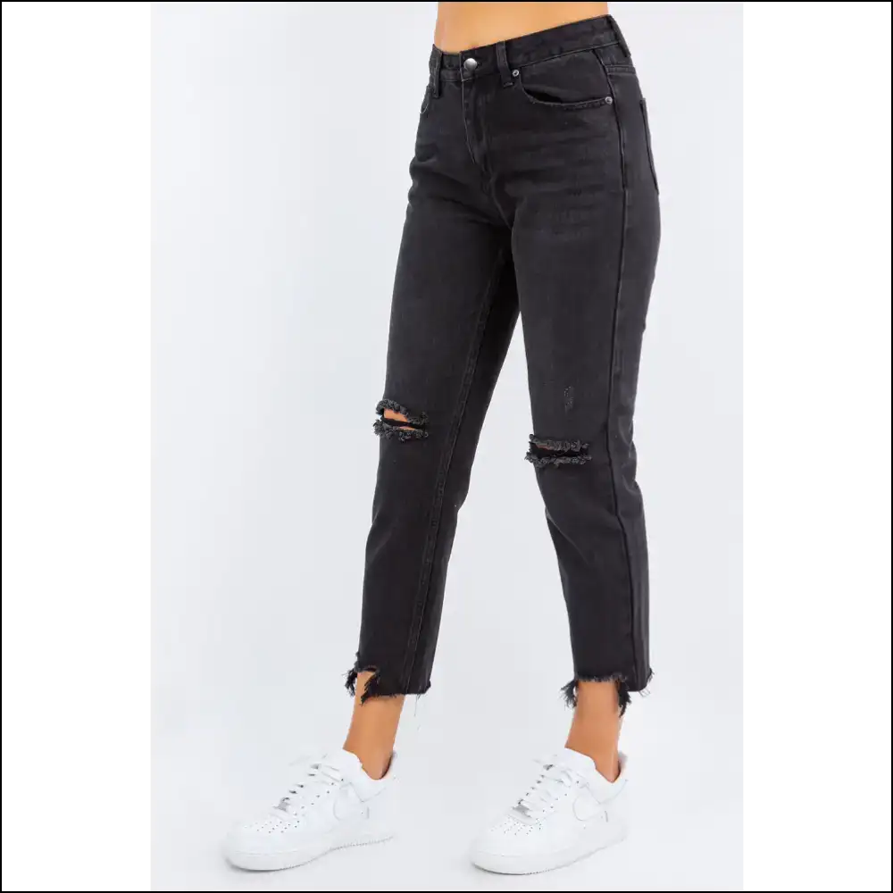 High Waist Distressed Jeans: where Chic Meets its Edgy Soulmate 😂👖 - Jeans on Sale Worldwide Shipping