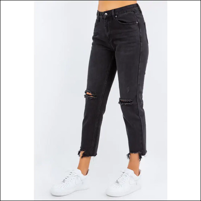 High Waist Distressed Jeans: where Chic Meets its Edgy Soulmate 😂👖 - Jeans on Sale Worldwide Shipping