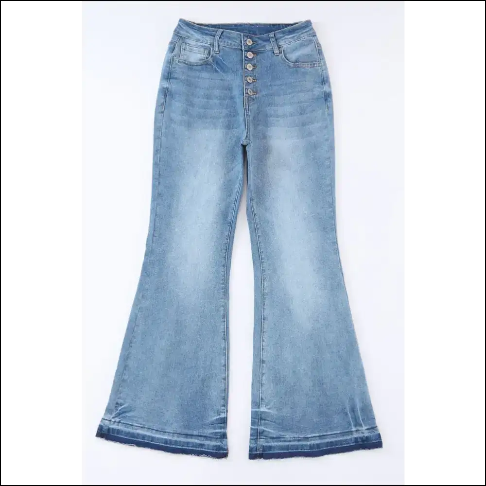 High Waist Flared Jeans: Embrace Curves and Button Fly Fabulosity 😏✨ - Jeans on Sale Worldwide Shipping