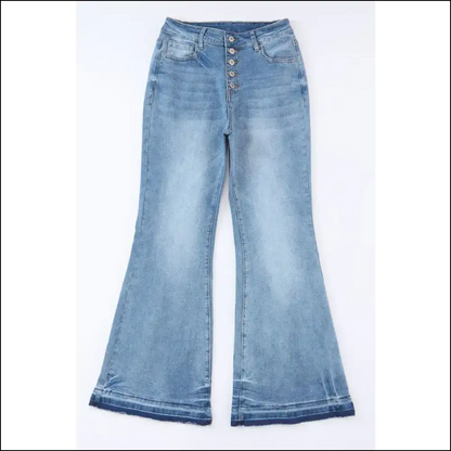 High Waist Flared Jeans: Embrace Curves and Button Fly Fabulosity 😏✨ - Jeans on Sale Worldwide Shipping